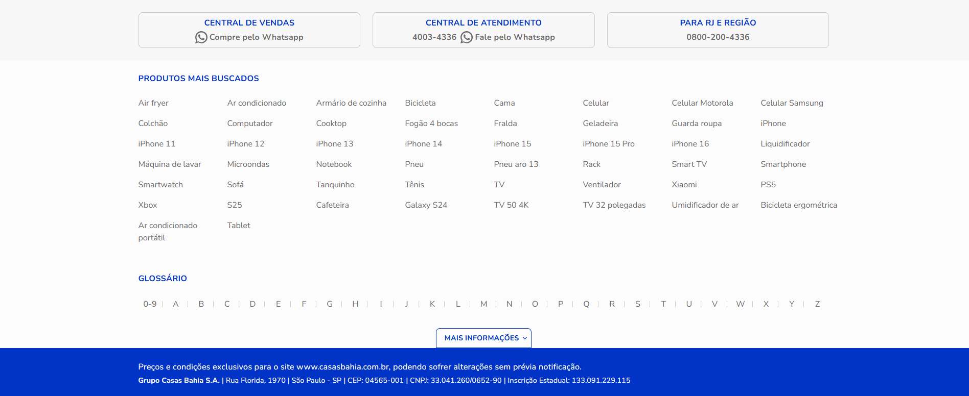 Reapresentação visual do footer reconstruído